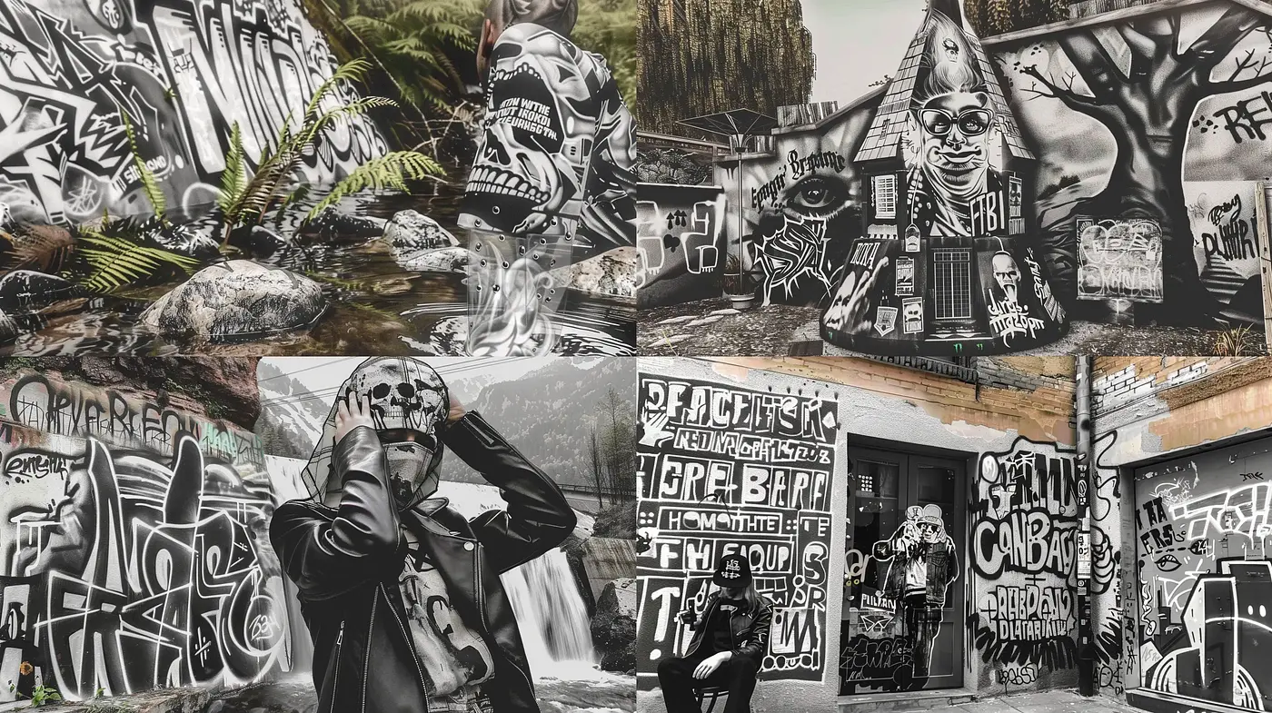 Urban Grunge with a Noir Comic Influence - Midjourney sref style