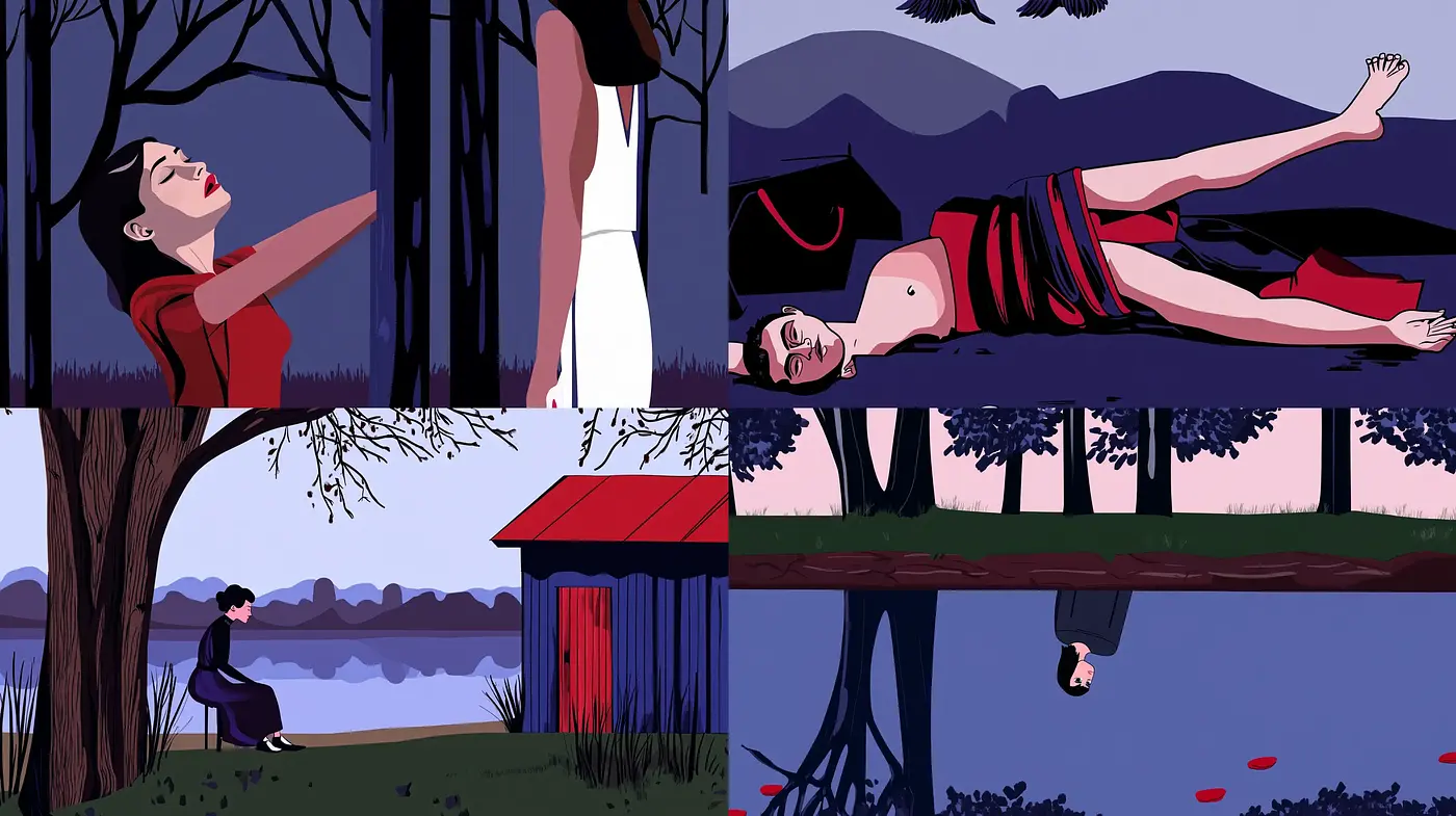 Twilight Hues in Stylized Nature - Midjourney sref style