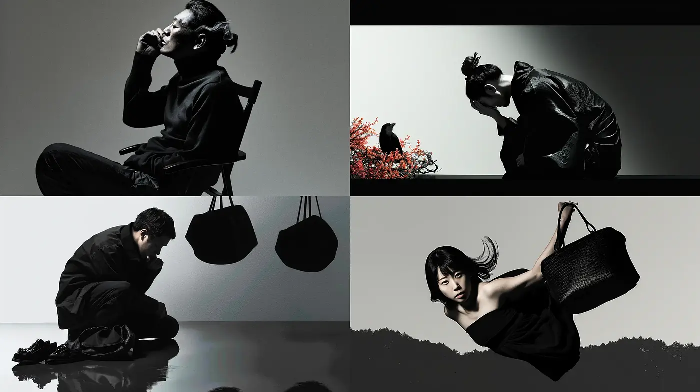 Monochromatic Elegance: A Study in Shadows and Light - Midjourney sref style