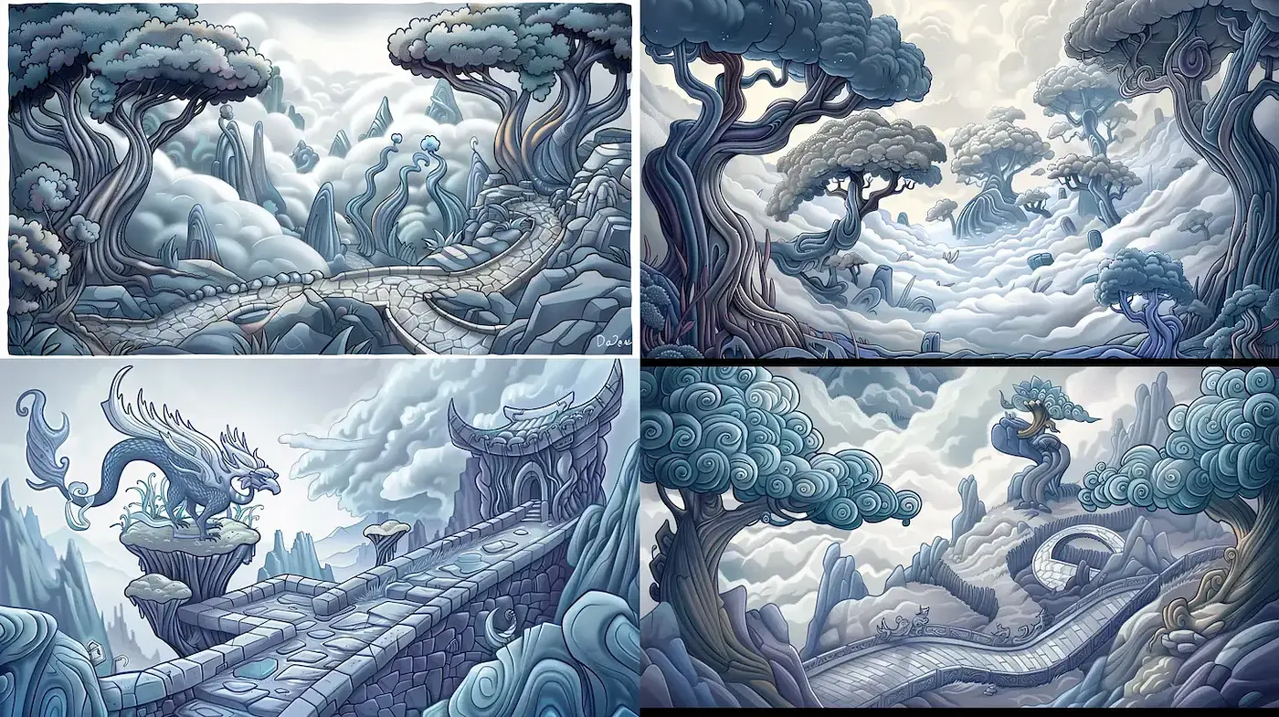 Surreal, Ethereal Landscapes with a Mystical Atmosphere - Midjourney sref style