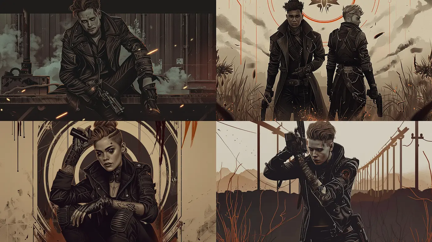 Dystopian Elegance in Sepia Tones - Midjourney sref style