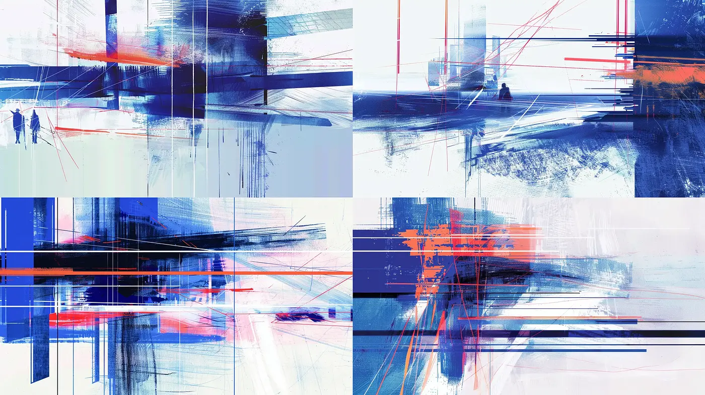 Abstract Digital Symphony of Streaks and Layers - Midjourney sref style
