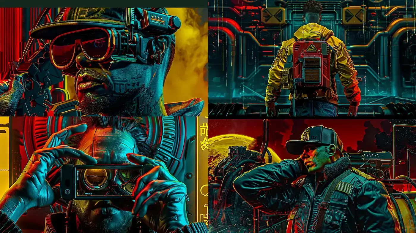 Futuristic Cyberpunk Aesthetic with Neon Highlights - Midjourney sref style