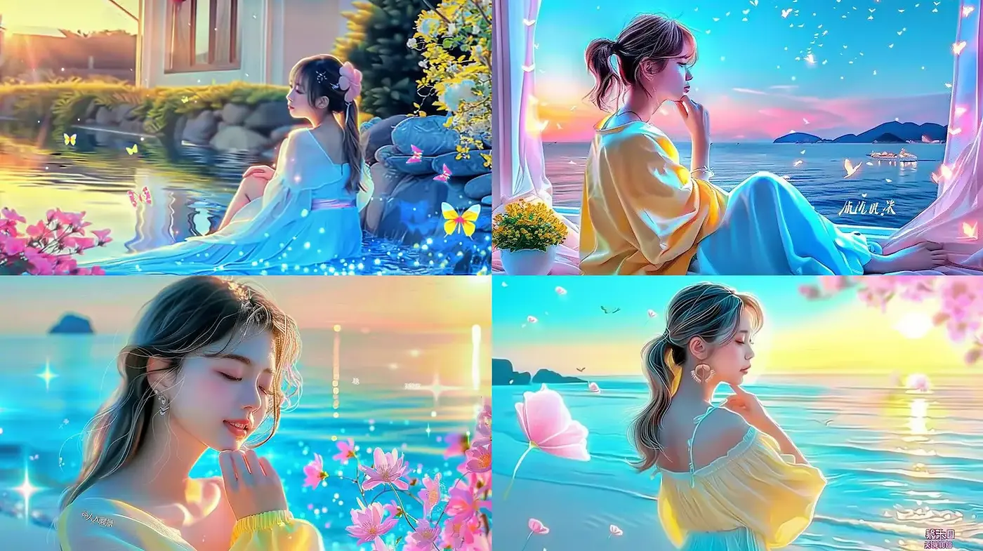 Serene and Dreamy Aesthetic with Natural Elements - Midjourney sref style