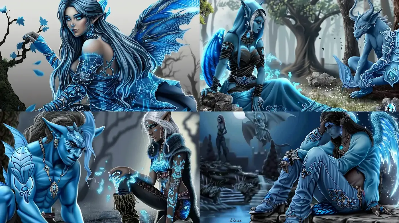Enchanting and Ethereal Fantasy Art with a Mystical Blue Palette - Midjourney sref style