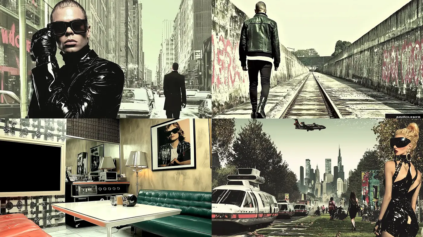 Retrofuturistic Urban Dreamscape - Midjourney sref style
