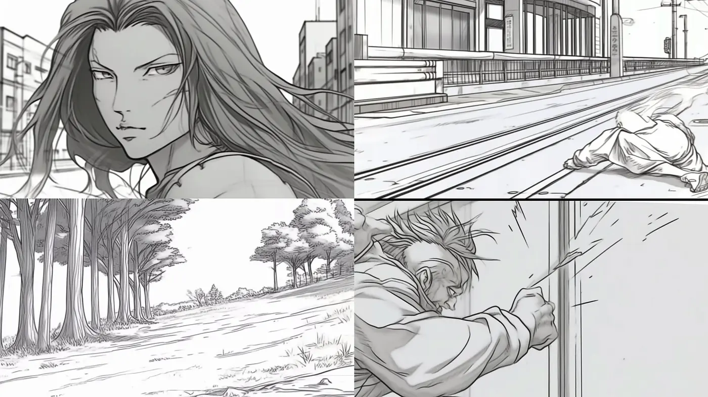 Monochromatic Elegance: A Study in Grayscale Manga - Midjourney sref style
