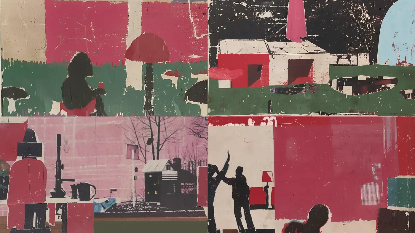 Abstract Patchwork of Nostalgia and Decay - Midjourney sref style