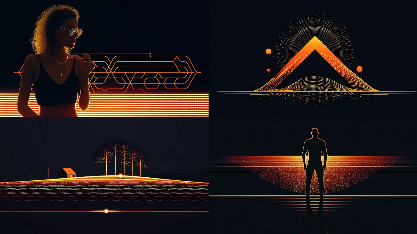 Futuristic Neon Aesthetics with Geometric Elements - Midjourney sref style