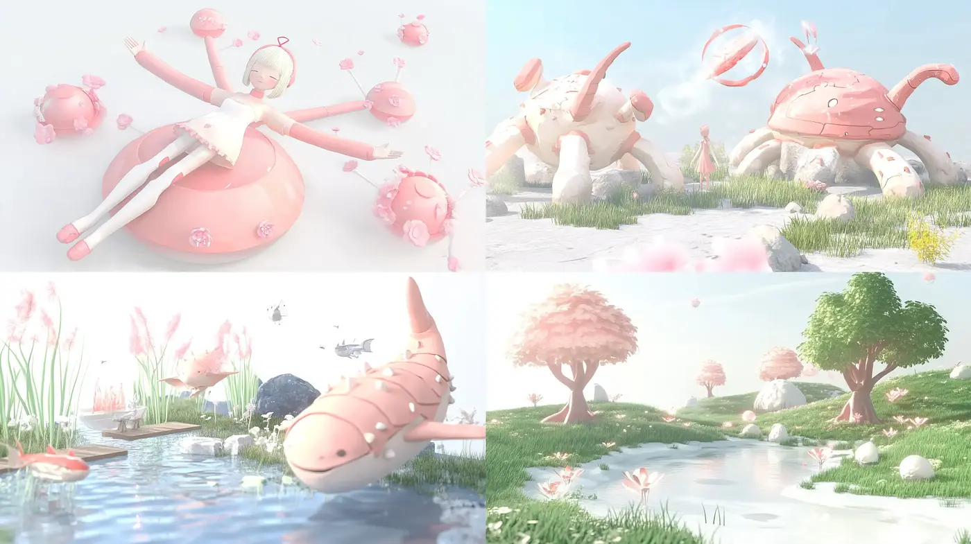 Surreal Pastel Dreamscape with Ethereal Overtones - Midjourney sref style
