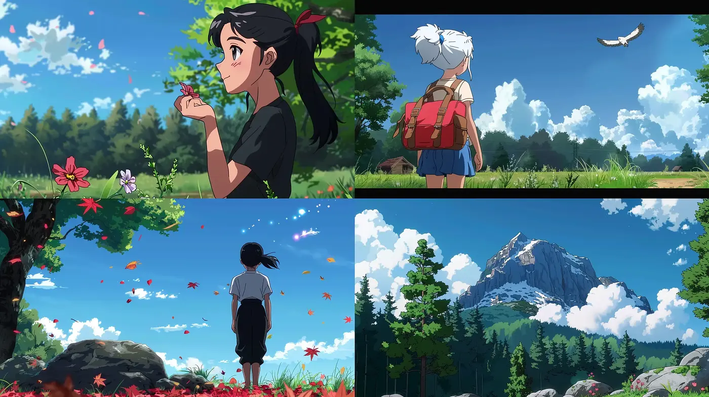 Serene Anime-Inspired Landscapes with Vibrant Colors - Midjourney sref style
