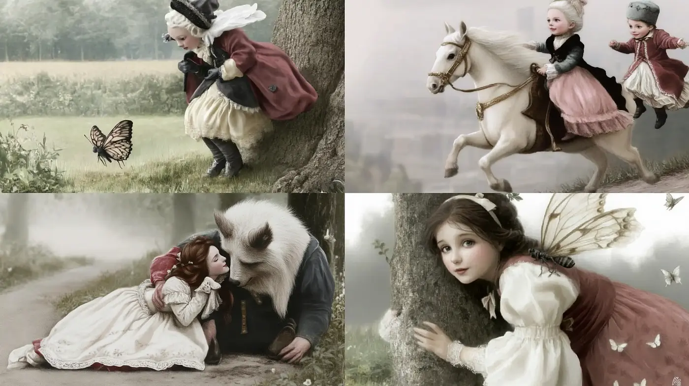 Whimsical Pastoral Dreamscape in Soft Hues and Gentle Textures - Midjourney sref style