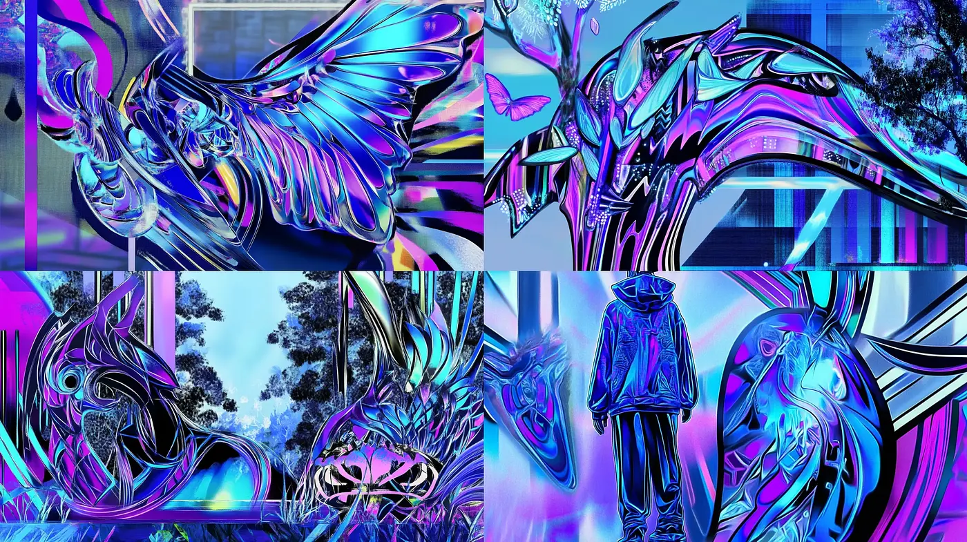 Futuristic Neon Dreamscape: An Electrified Synthesis of Hues - Midjourney sref style