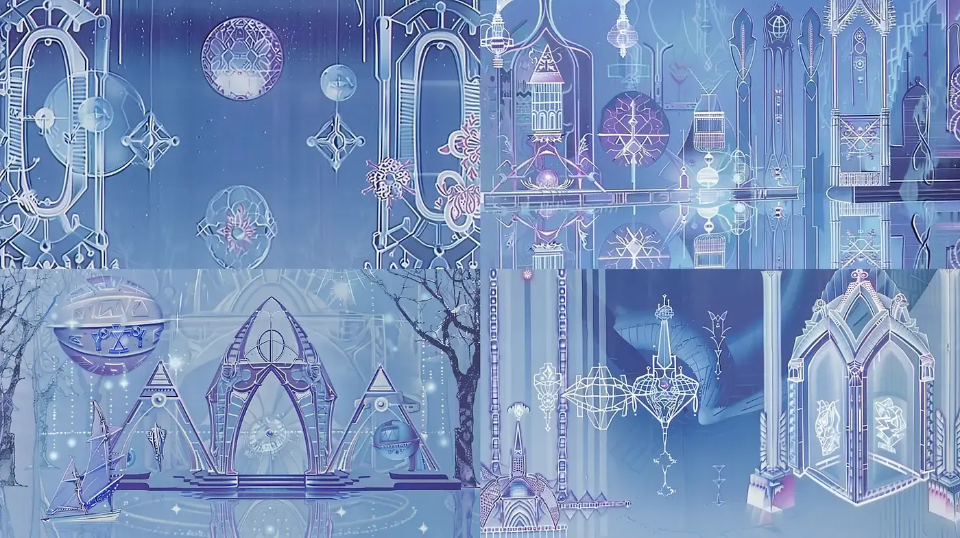 Ethereal Architectural Fantasies with Soft Hues - Midjourney sref style