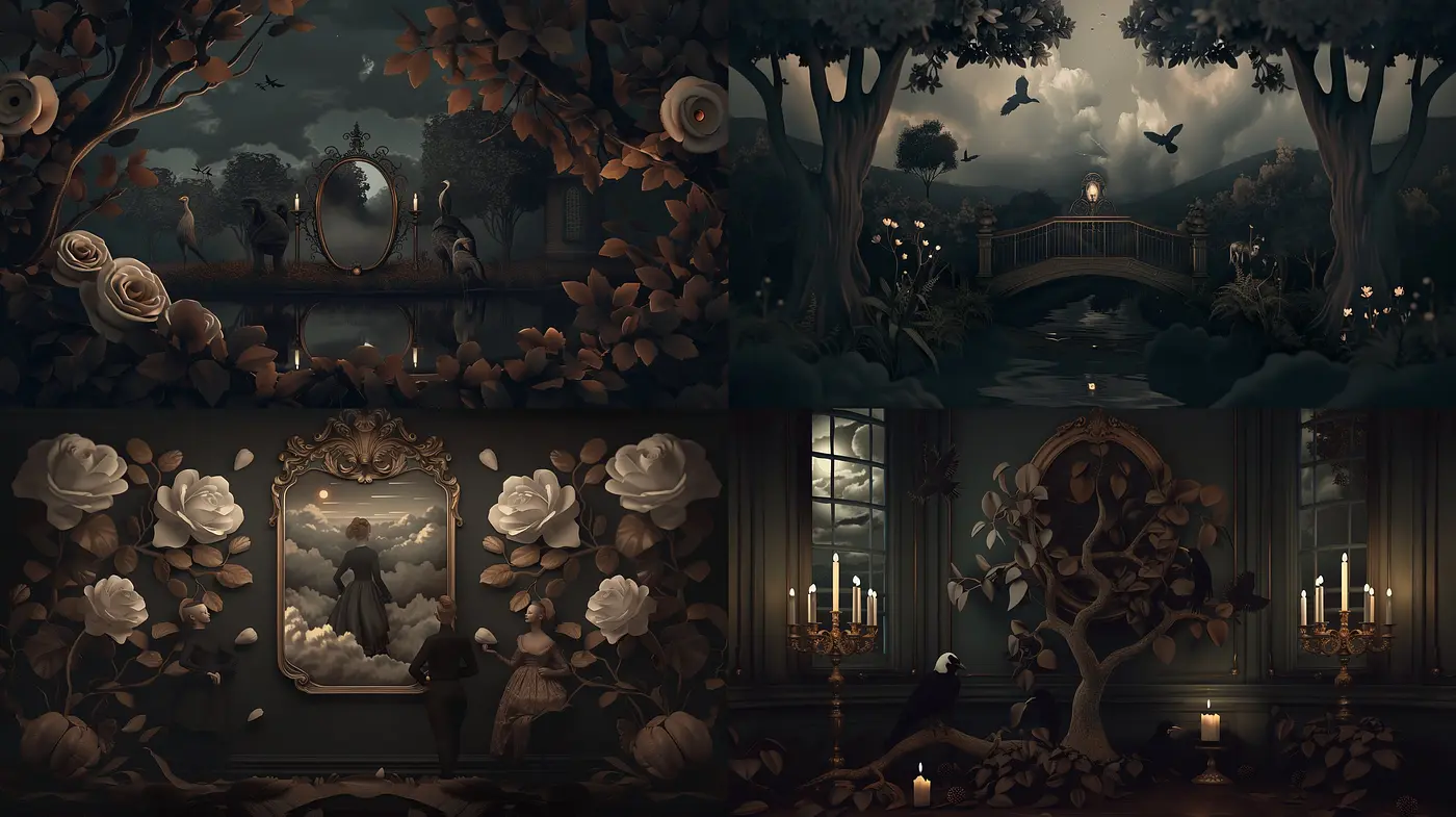 Ethereal Nocturne: A Symphony of Twilight Tones and Enigmatic Textures - Midjourney sref style
