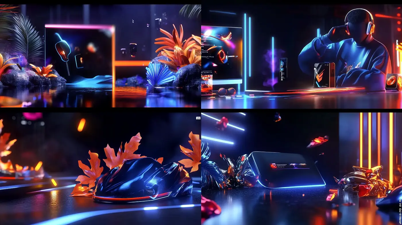Luminous Cybernetic Dreamscape: A Fusion of Neon Glow and Futuristic Aesthetics - Midjourney sref style
