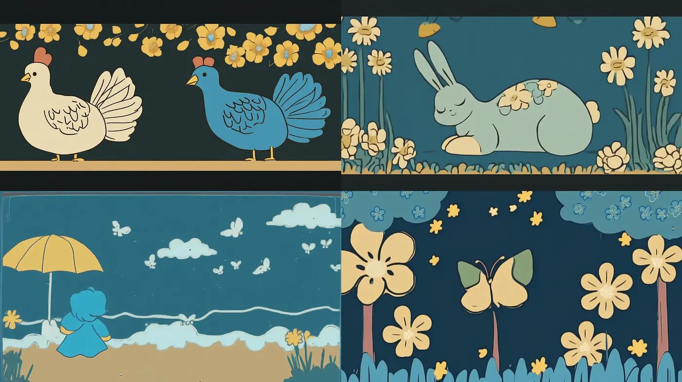 Whimsical Nature and Dreamscape Illustrations in a Storybook Style - Midjourney sref style