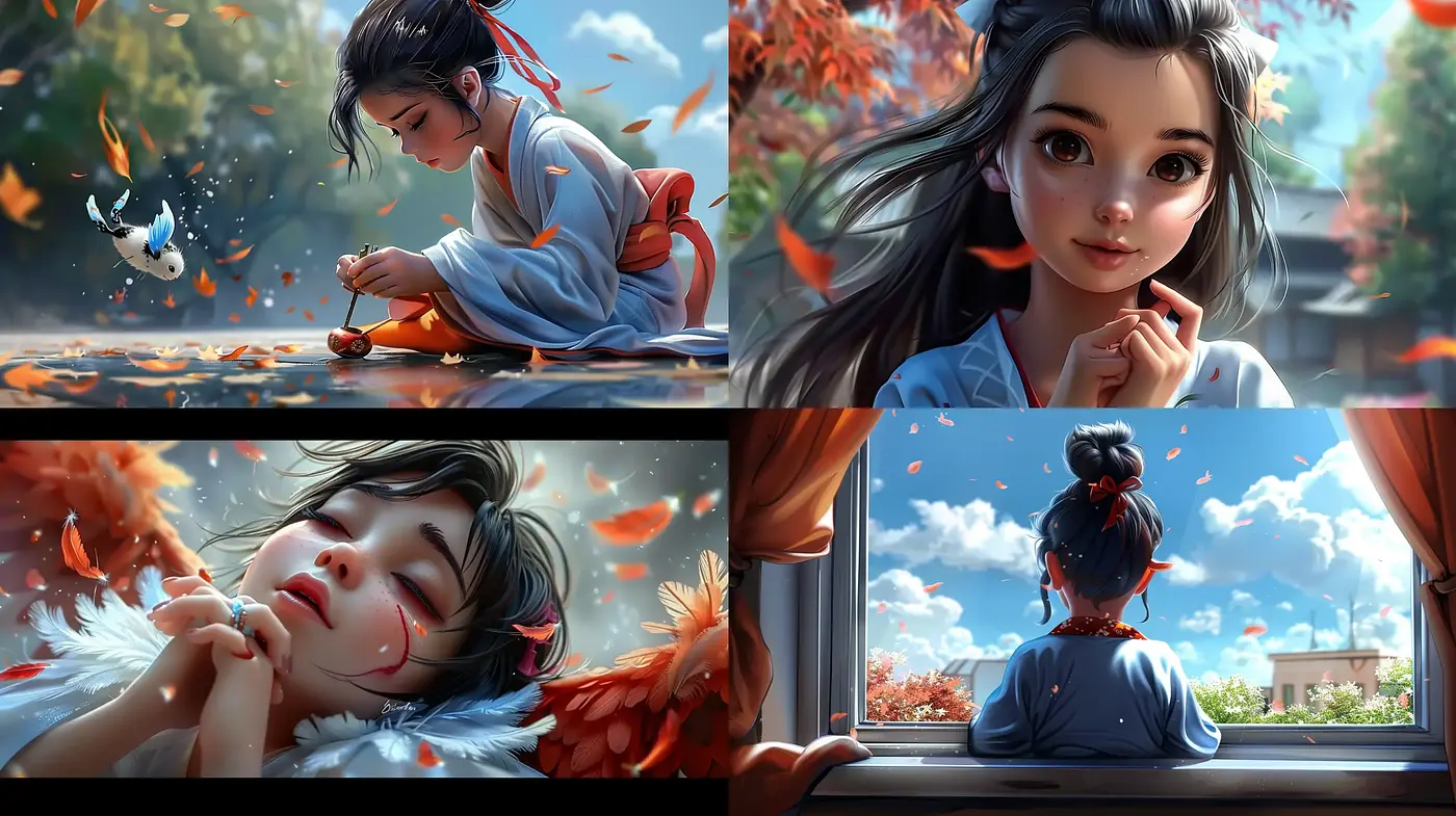 Luminous Dreamscape: A Tranquil Fusion of Contemporary Anime and Digital Realism - Midjourney sref style