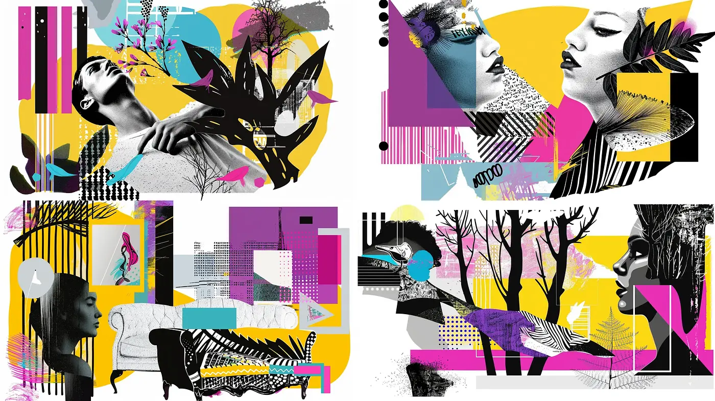 Contemporary Fusion of Graphic Pop Art and Urban Grunge - Midjourney sref style
