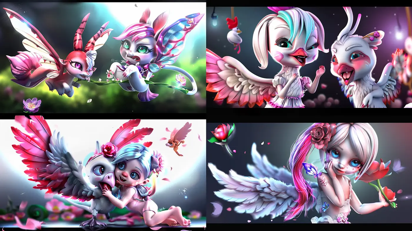 Enchanting Whimsy: A Fantastical Spectrum of Playful Radiance - Midjourney sref style