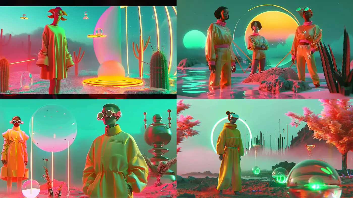 Surreal Cybertropic Visions of a Chromatic Future - Midjourney sref style