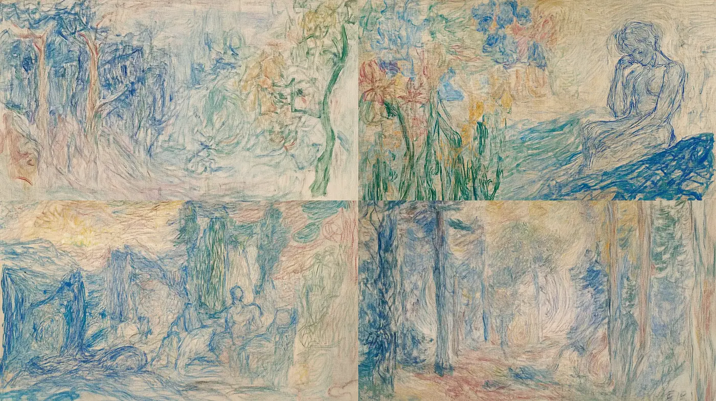 Ethereal Echoes of Impressionist Dreamscapes - Midjourney sref style