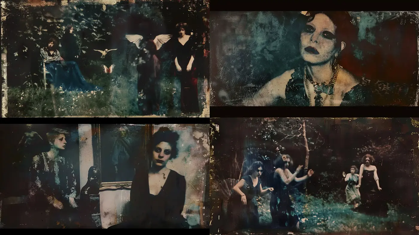 Ethereal Decay: A Study in Rustic Textures and Somber Elegance - Midjourney sref style