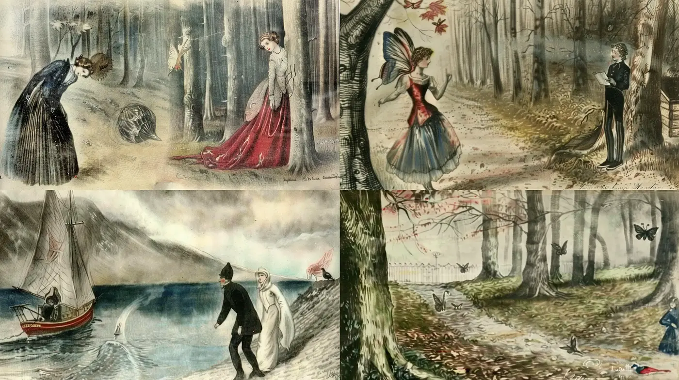 Ethereal Victorian Serenity with a Soft Pastel Palette - Midjourney sref style