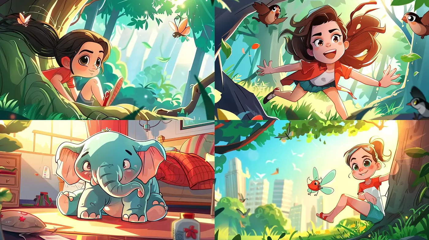Whimsical Animated Harmony: A Vivid Cartoon Style Blending Modern Vibrancy with Classic Charm - Midjourney sref style