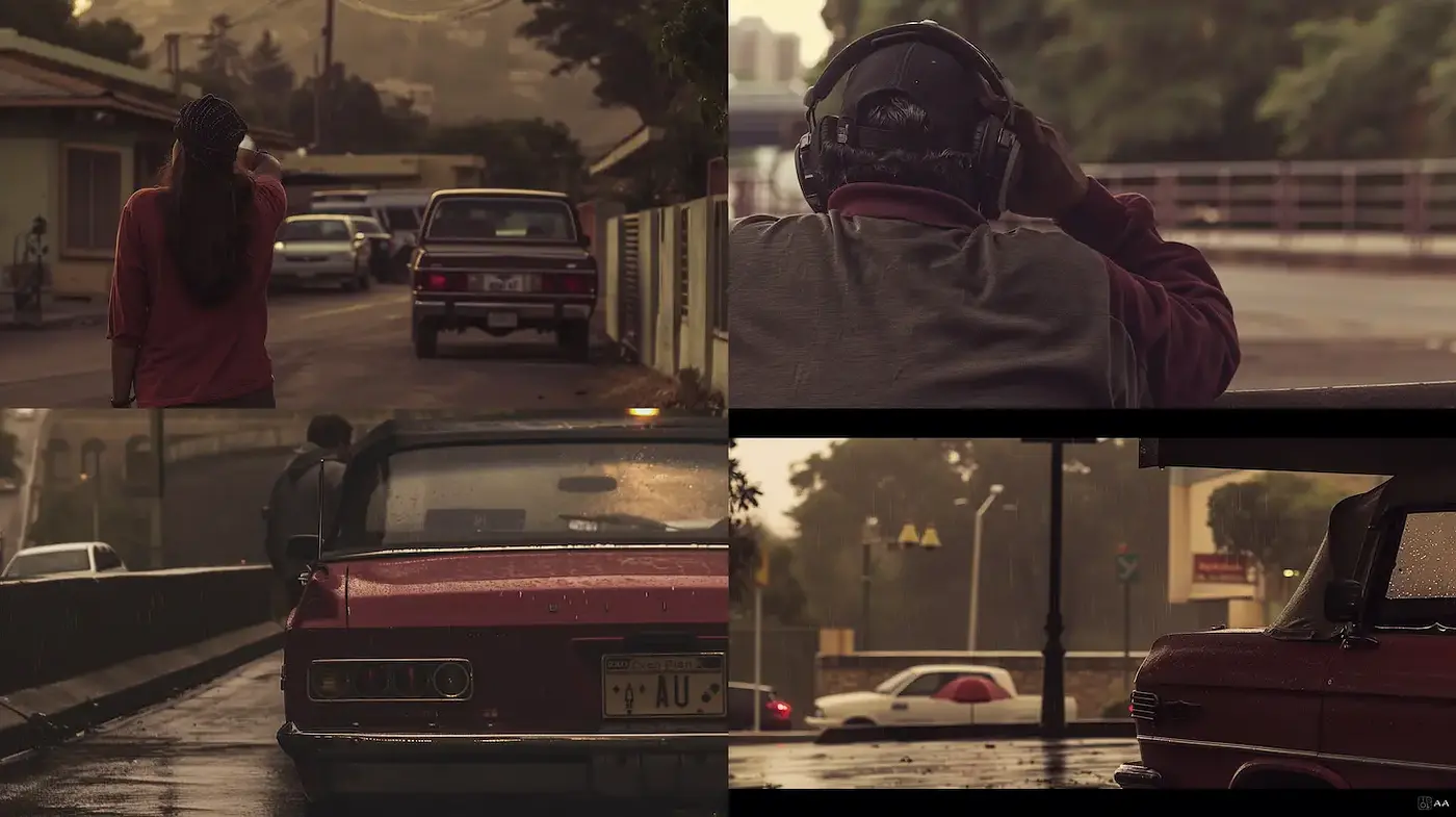 Cinematic Urban Nostalgia with a Vintage Touch - Midjourney sref style