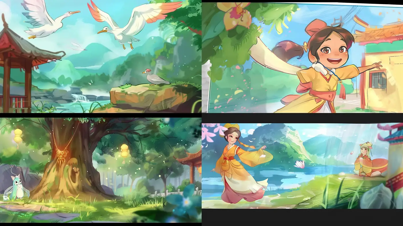 Enchanting and Vivid Storybook Illustration Style - Midjourney sref style