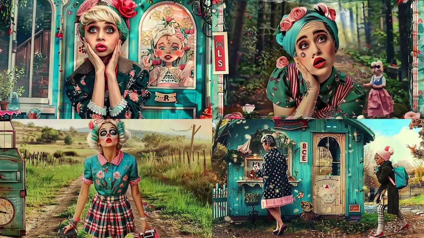 Playful Vintage Aesthetic with Whimsical Charm - Midjourney sref style