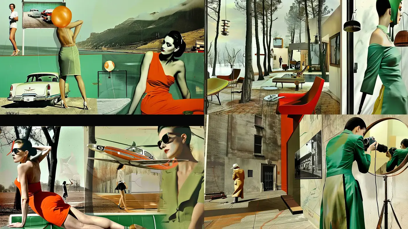 Retrofuturistic Elegance with Mid-Twentieth-Century Glamour - Midjourney sref style