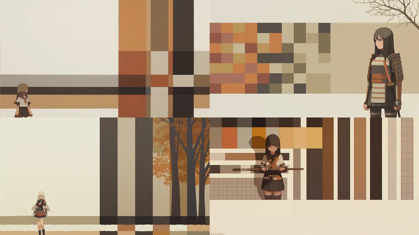 Modern Geometric Serenity in Anime-Inspired Digital Art - Midjourney sref style