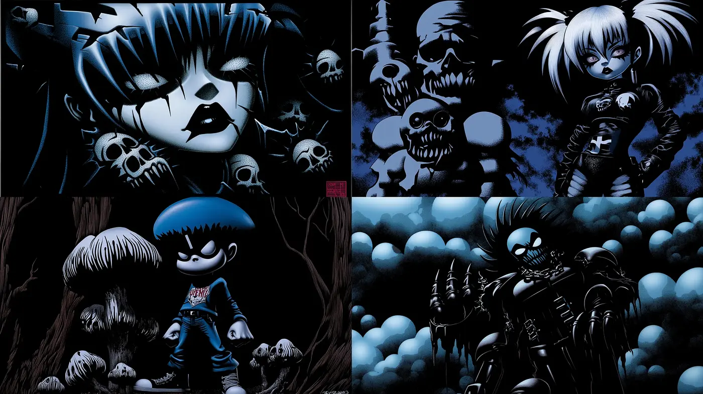 Gothic Nocturnes: A Monochromatic Symphony of Macabre - Midjourney sref style