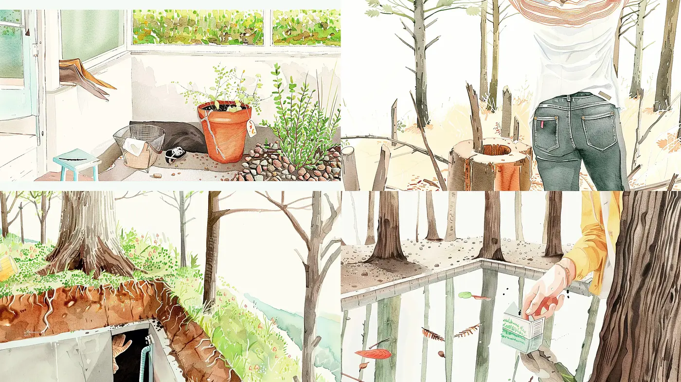 Serene Countryside Impressions in Pastel Watercolor - Midjourney sref style