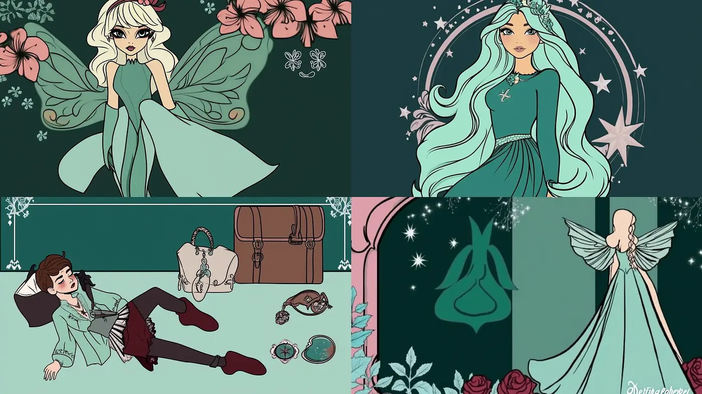 Enchanting Serenity: A Cohesive Fantasy Illustration Ensemble - Midjourney sref style