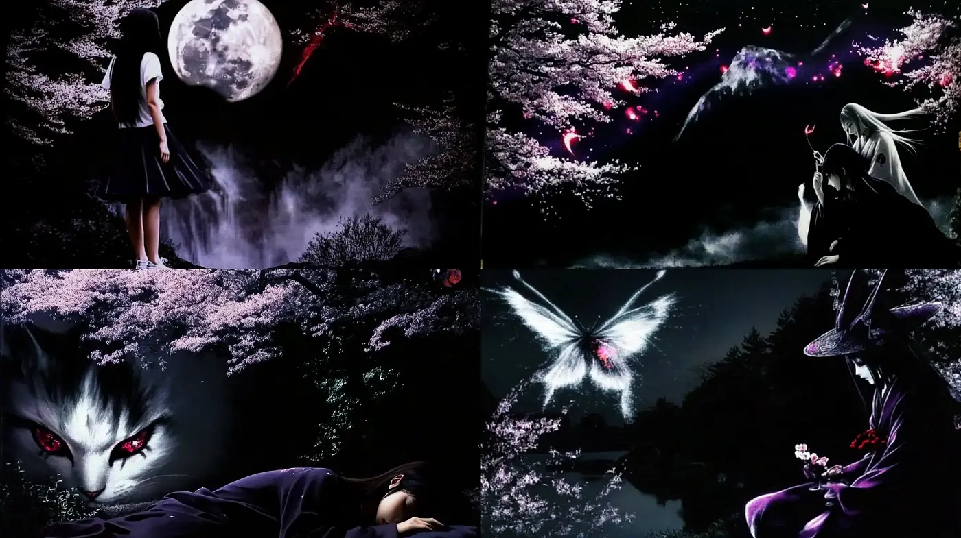 Enigmatic Nocturnal Elegance with Surreal Overtones - Midjourney sref style