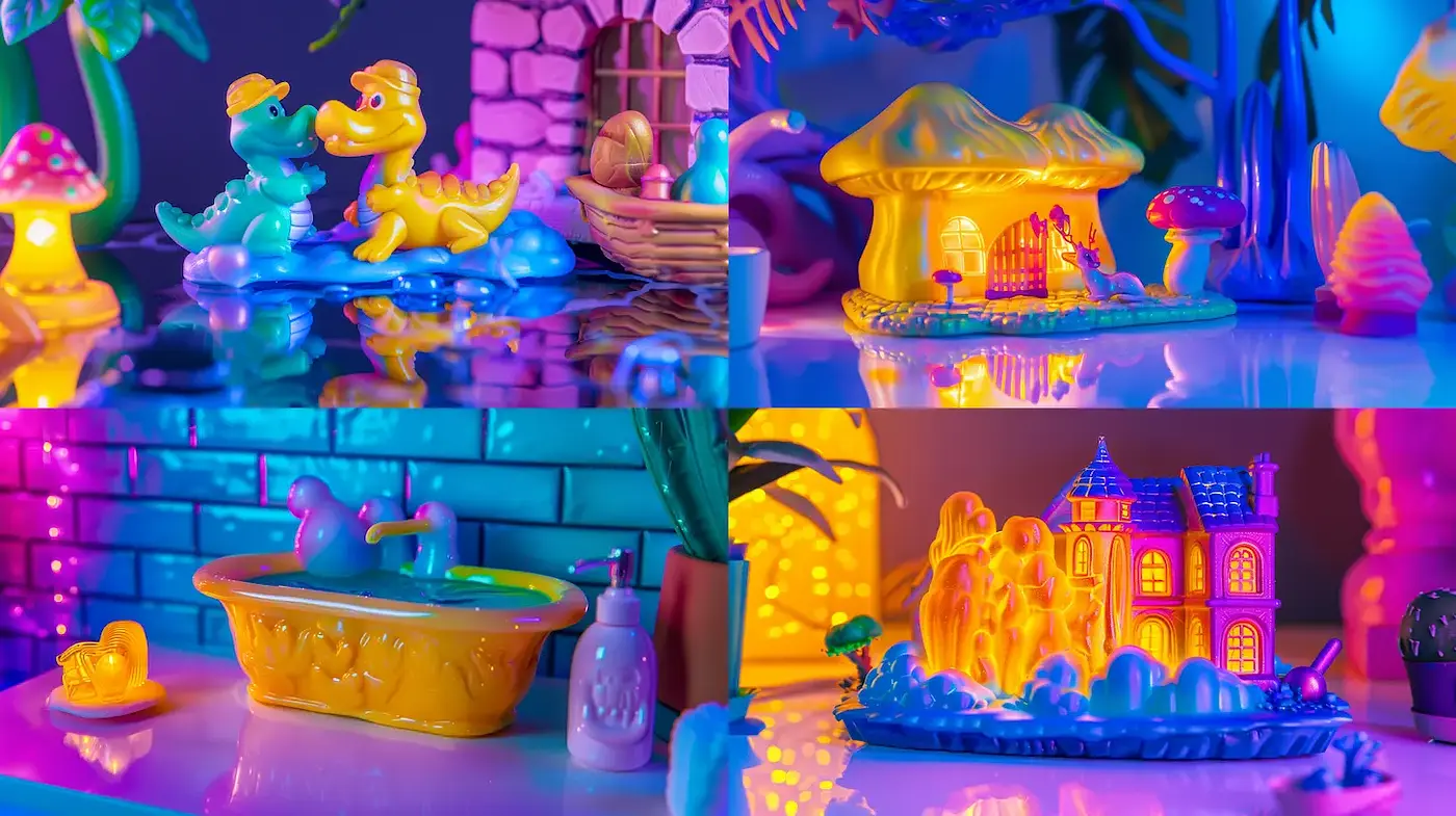 Vibrant, whimsical aesthetics with a touch of nostalgia and playful charm - Midjourney sref style