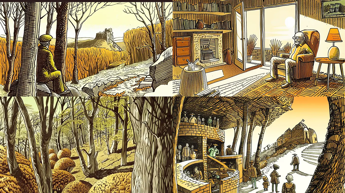 Autumnal Hues in Stylized Pastoral Scenes - Midjourney sref style