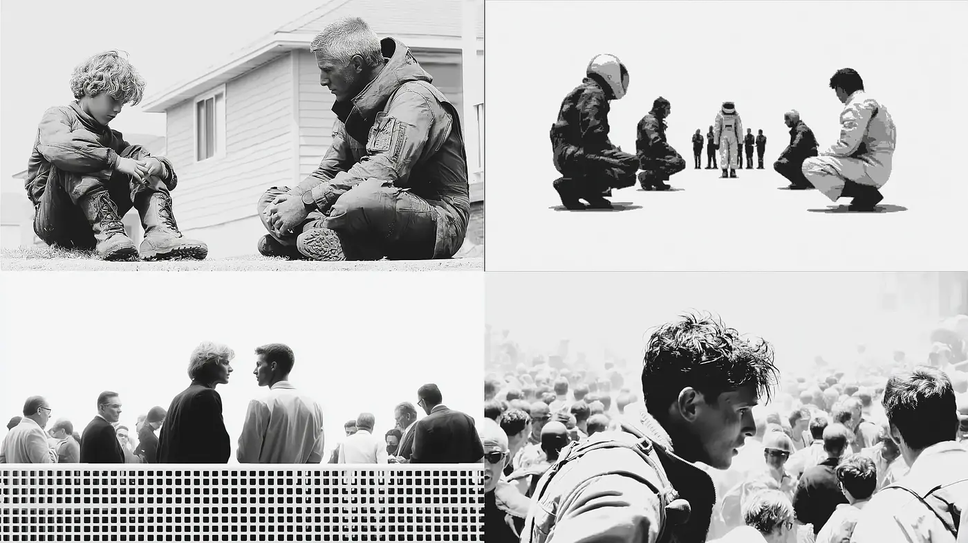 Dramatic Visual Storytelling with Minimalist Aesthetic - Midjourney sref style