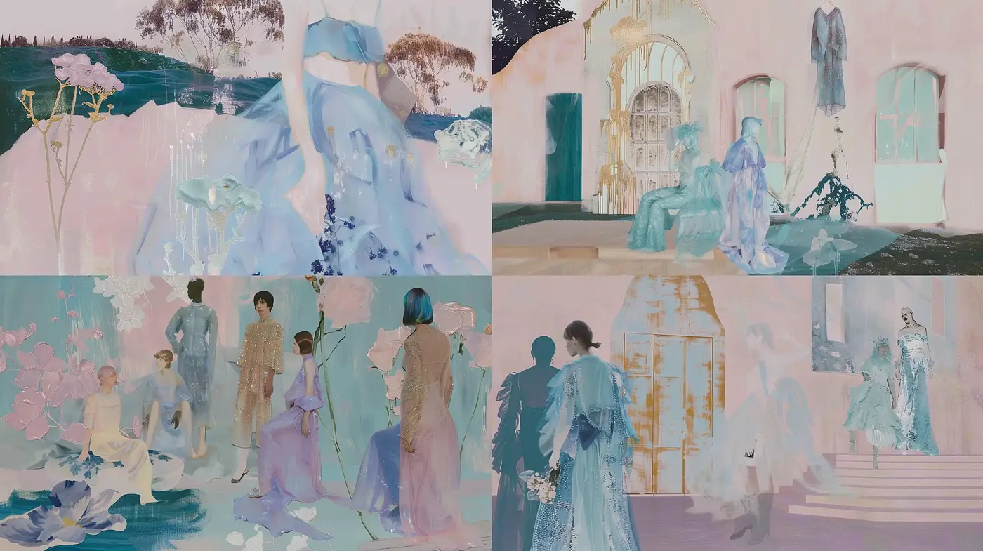 Ethereal Pastel Wash Dreamscape - Midjourney sref style