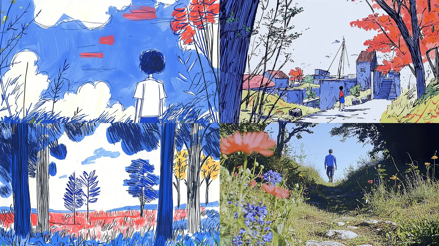Brushstroke Harmony in Idyllic Landscapes - Midjourney sref style