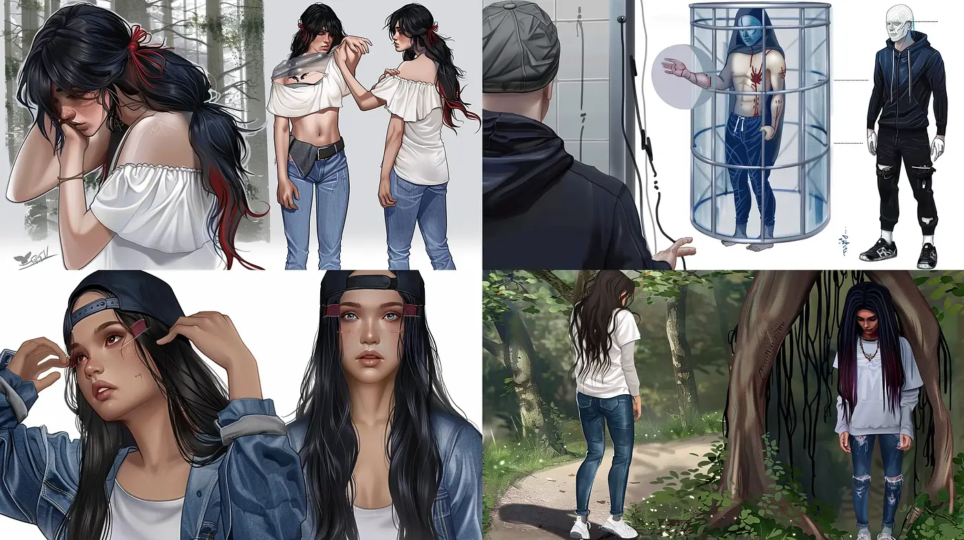Contemporary Melancholic Digital Illustrations - Midjourney sref style