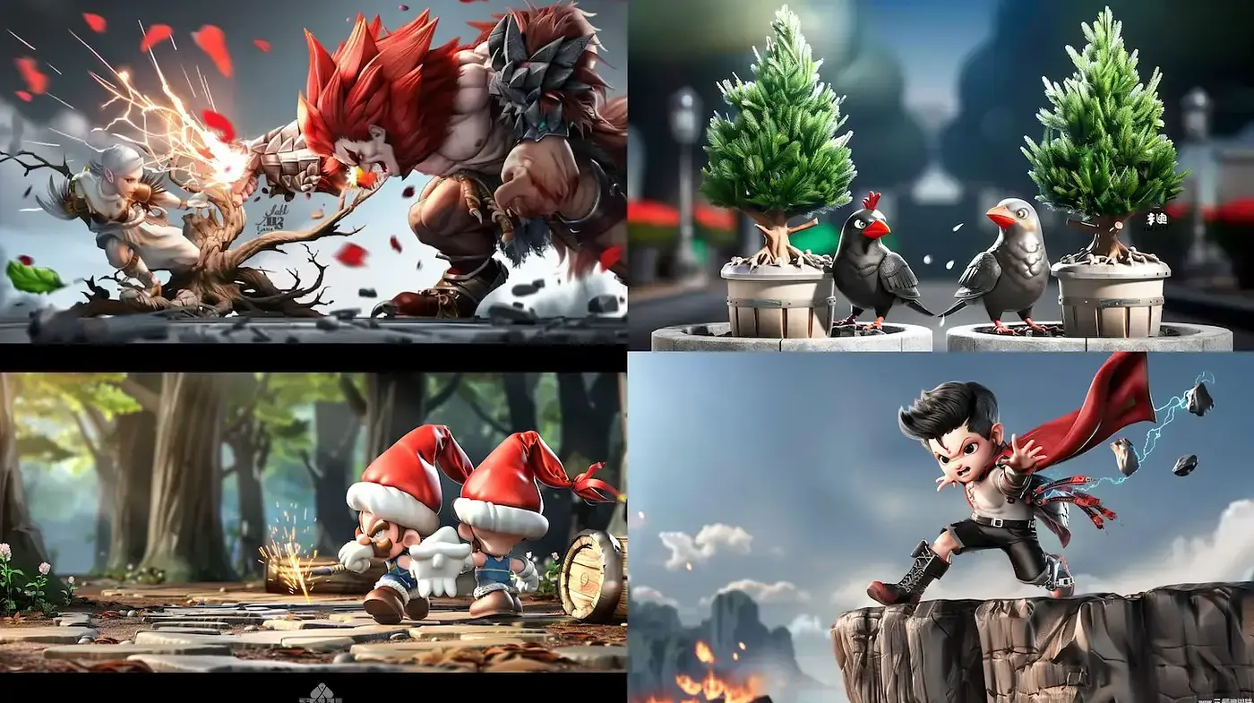 Whimsical and dynamic fantasy cartoon style with rich textures - Midjourney sref style