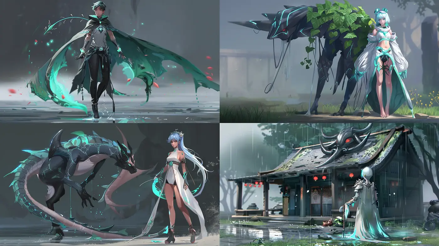 Ethereal Elegance in a Digitally Brushstroked Fantasy - Midjourney sref style