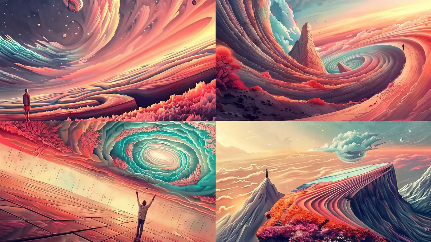 Surreal Dreamscapes: A Fusion of Vivid Hues and Organic Forms - Midjourney sref style