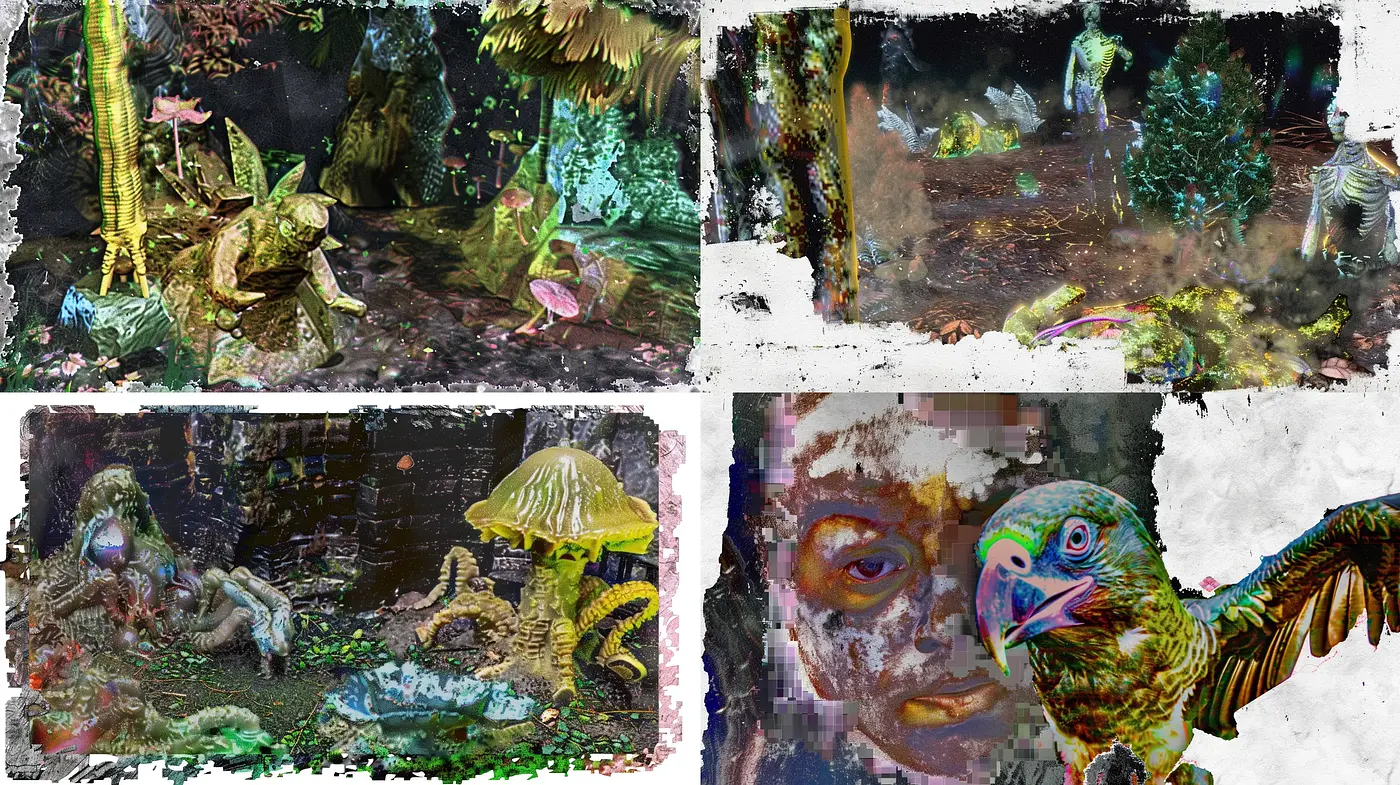 Fragmented Mythos: A Tapestry of Surreal Visions - Midjourney sref style