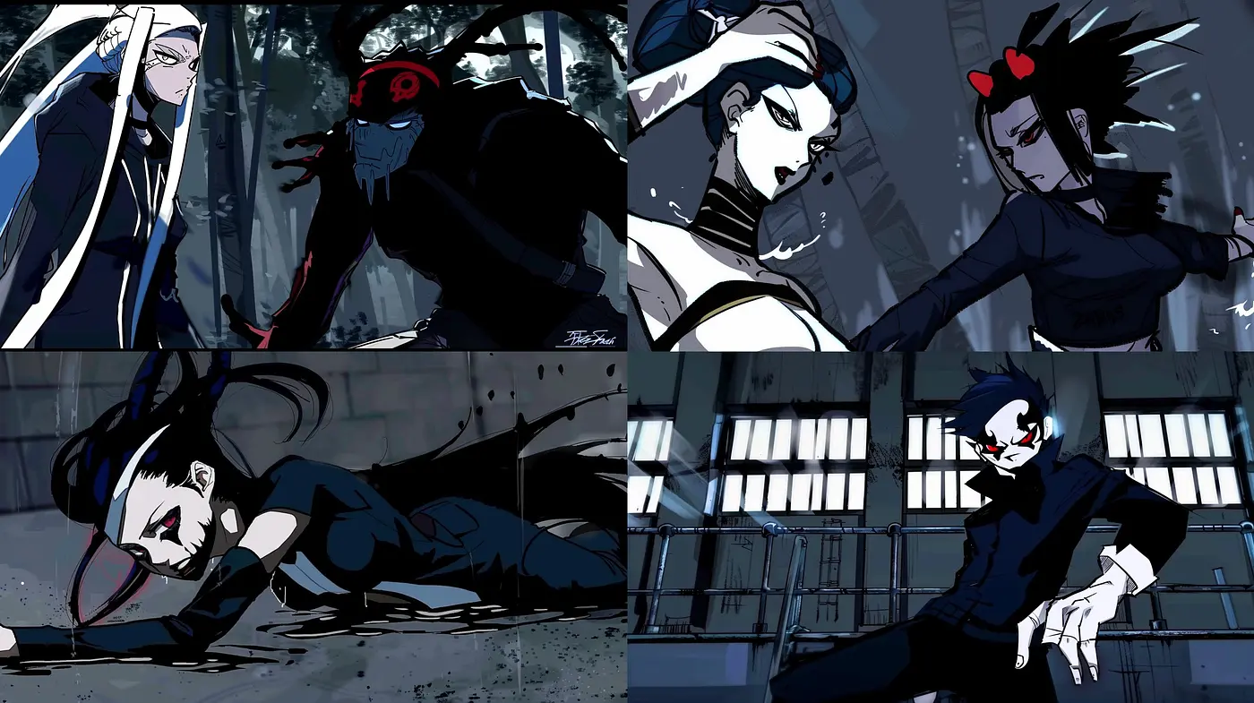 Stylized Dynamic Contrast: Embracing Shadows and Highlights in Digital Illustration - Midjourney sref style