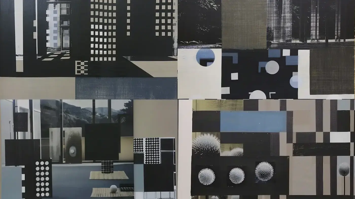 Contemporary Minimalism with Monochrome Geometric Abstraction - Midjourney sref style